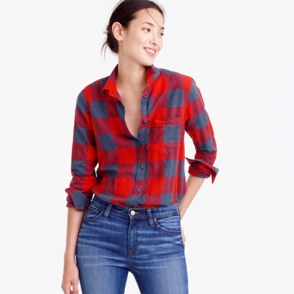 J. Crew Tops - J. Crew Buffalo Check Boy Shirt 2 Petite